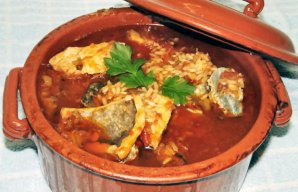 Portuguese Baked Cod Rice with Peppers Recipe