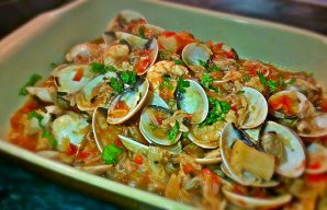 Portuguese Style Clams & Shrimp with Tomato