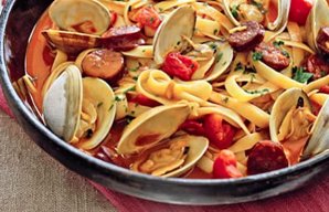 Portuguese Style Pasta with Clams & Chouriço