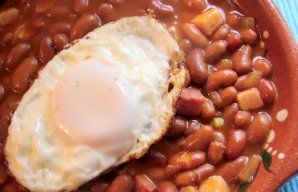 Portuguese Beans with Bacon and Fried Egg Recipe