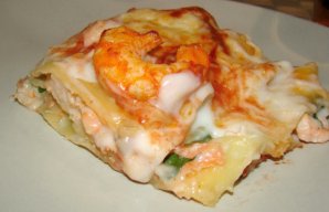 Spectacular Salmon and Shrimp Lasagna