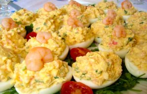 Tasty Portuguese Stuffed Eggs with Shrimp