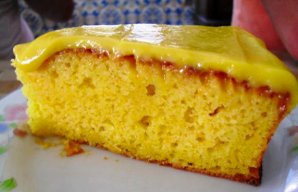 Tangy Orange Cake with Orange Curd Topping