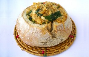 Portuguese Cod & Collard Greens Stuffed Bread