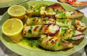 Portuguese Grilled Squid with Green Sauce