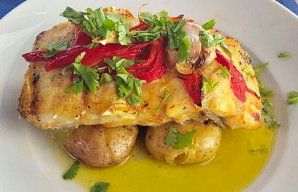 Delicious Portuguese Baked Cod with Bell Peppers