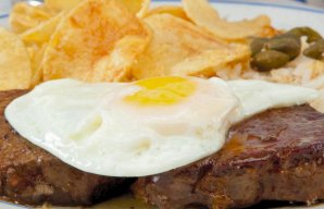 Portuguese Steak with Egg on Horseback Recipe