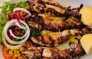 Portuguese Grilled Squid with Butter Sauce