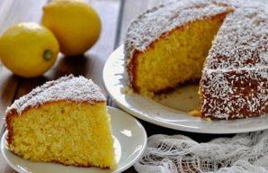 Soft Coconut & Jam Cake