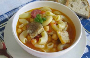 Portuguese Chickpea Soup with Cod and Chouriço Recipe