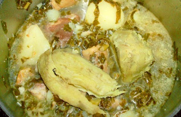 Portuguese Collard Greens and Pork Stew