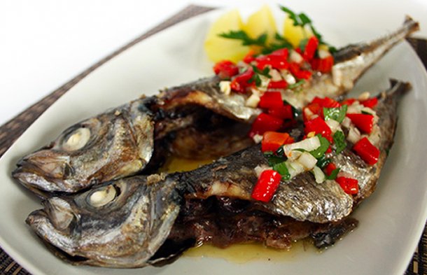 Portuguese Horse Mackerel with Roasted Pimento Sauce