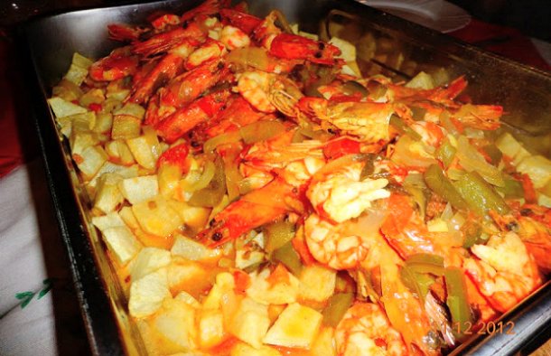 Portuguese Fried Cod with Shrimp