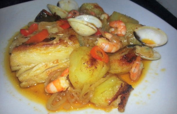 Portuguese Baked Cod with Shrimp & Clams