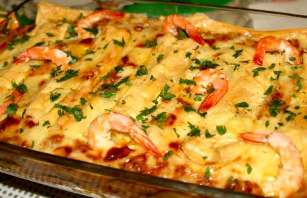 Portuguese Style Shrimp Lasagna