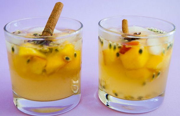 Portuguese White Wine Sangria with Peach & Passion Fruit