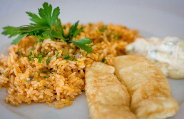 Portuguese Fish Fillets with Tomato Rice