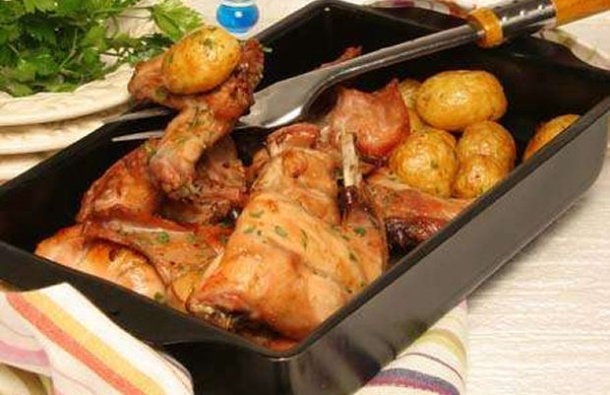 Portuguese Roasted Rabbit with Potatoes