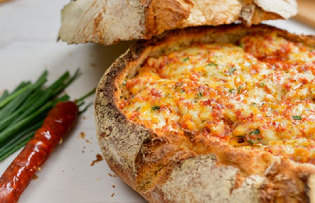 Portuguese Cheese & Linguiça Stuffed Bread